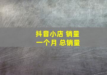 抖音小店 销量 一个月 总销量